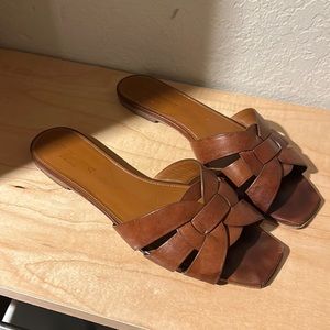 Yves Saint Laurent Brown Leather Sandals